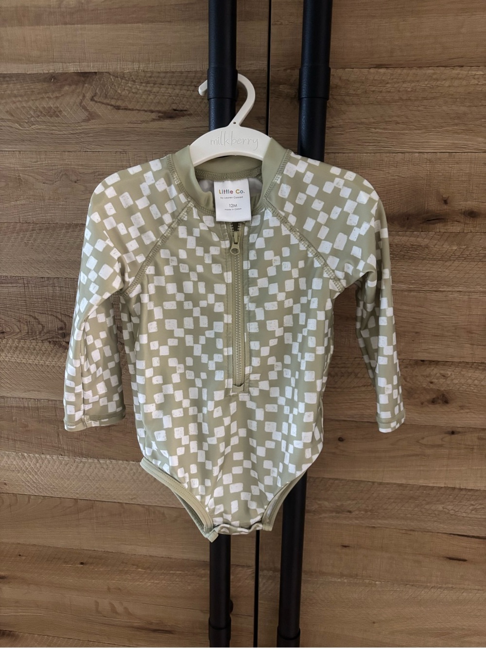 Little Co. by Lauren Conrad Baby Rash Guard Swimsuit 12M Sage Green UPF